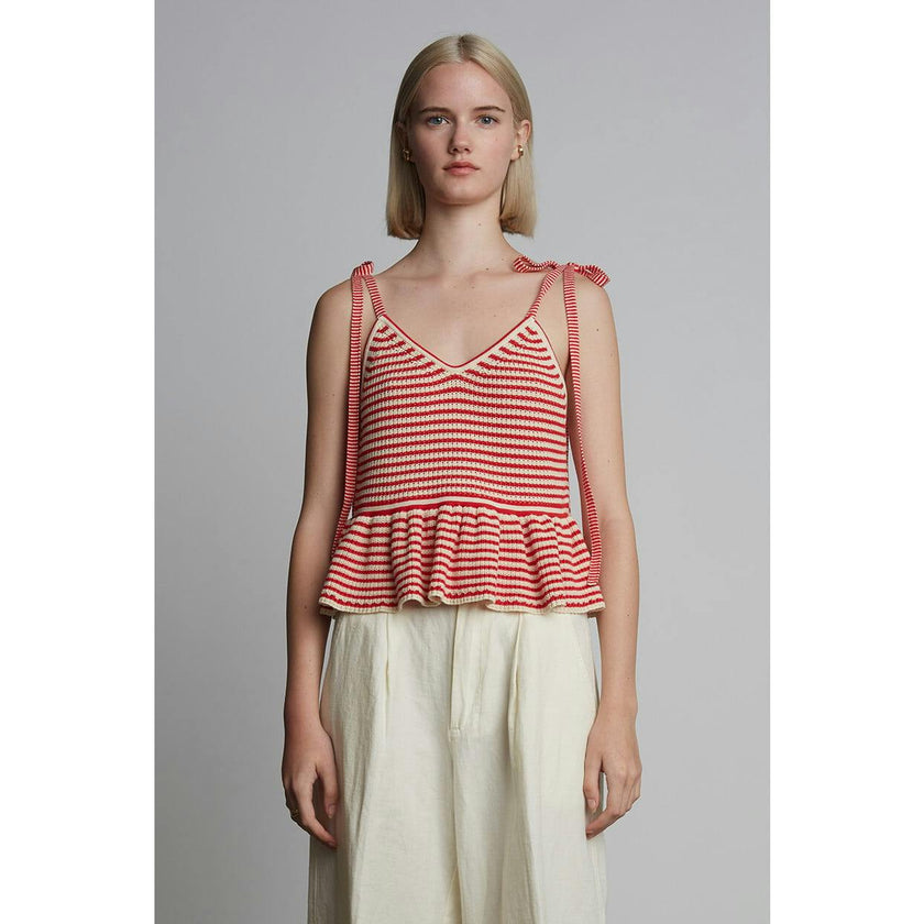 MALI STRIPE CAMI | IVORY + ROSSO STRIPE