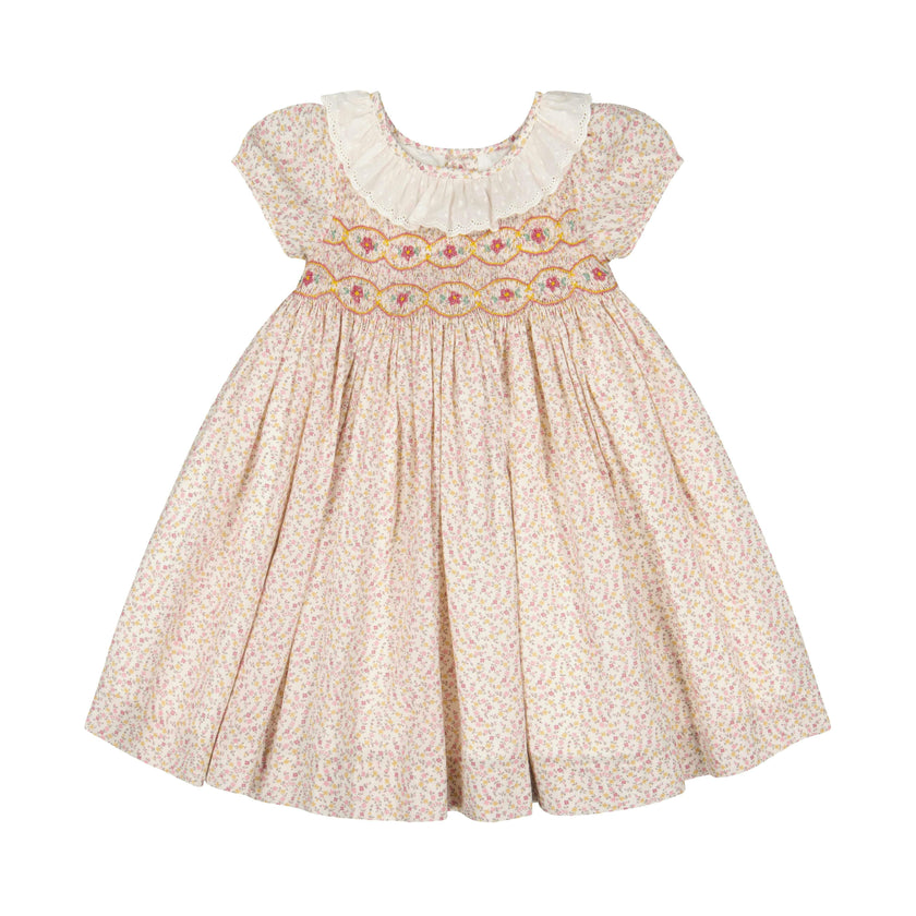 Isadora Short Sleeve Floral Smocked Dress