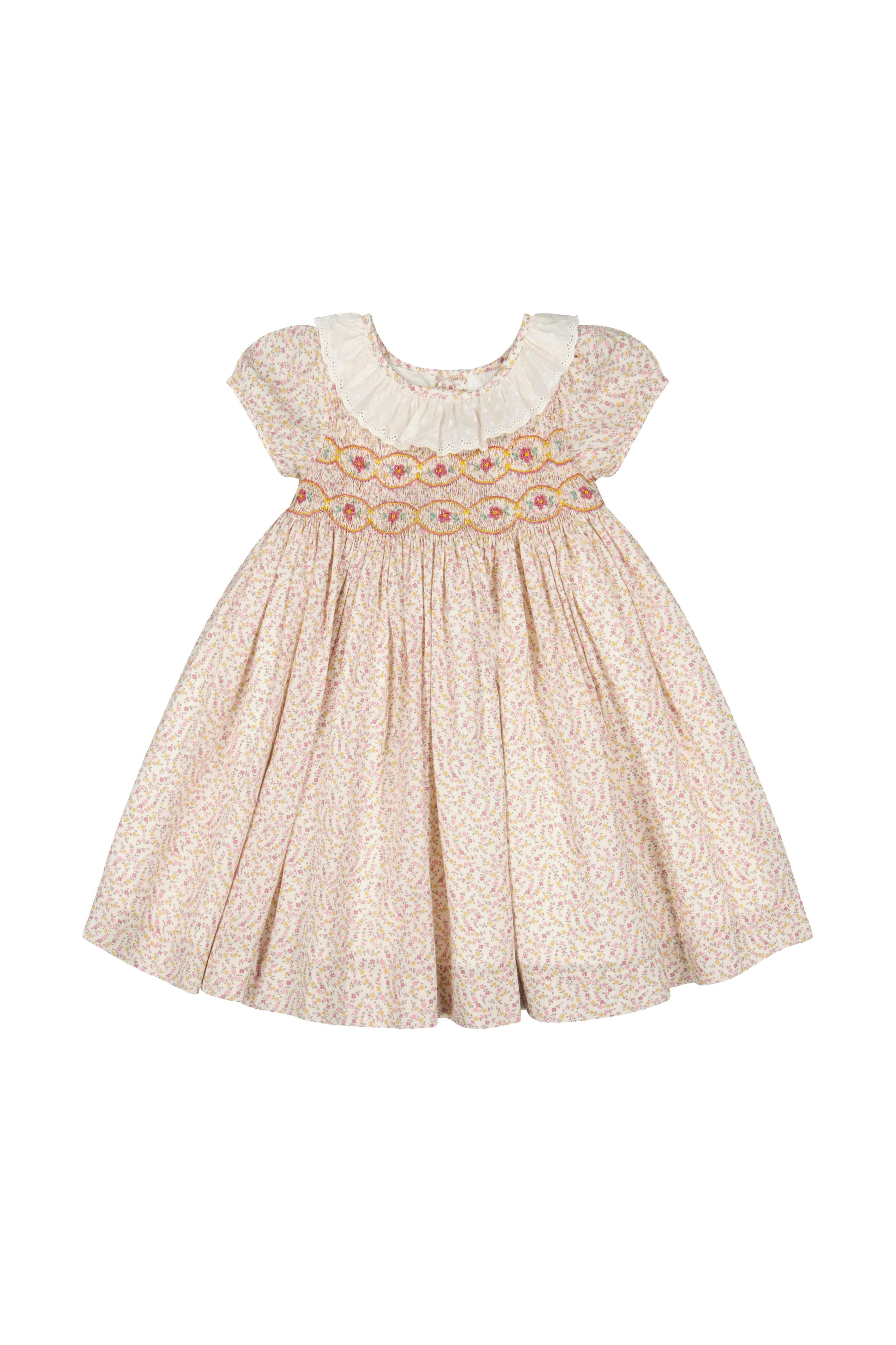 Isadora Short Sleeve Floral Smocked Dress