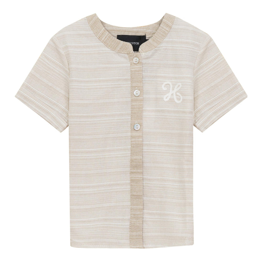 Woven Crinkle Stripe Shirt