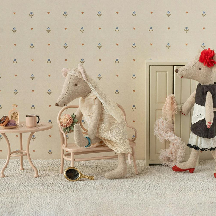 Café set, Mouse, Big - Pale pink