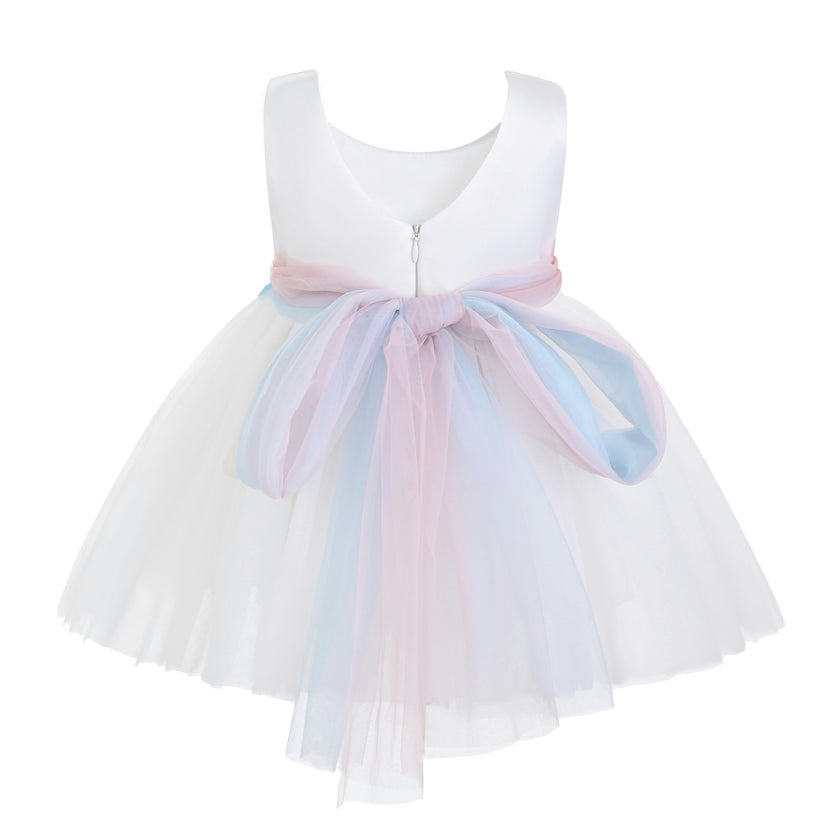White Elarisse Floral Waist Dress
