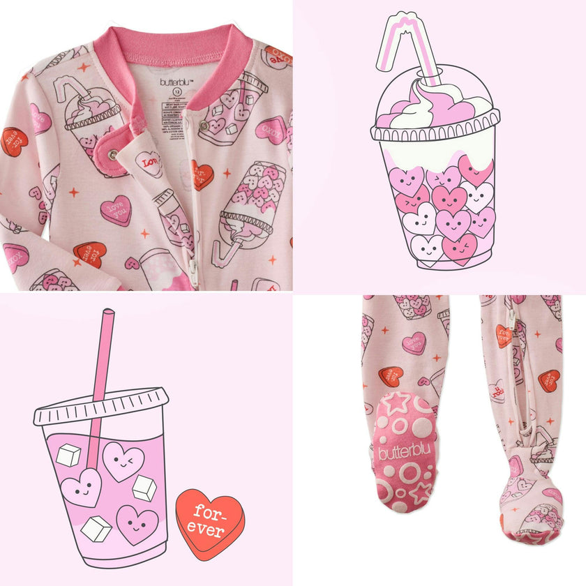 CRUZ Snug Fit Footed Baby Girls Pajamas