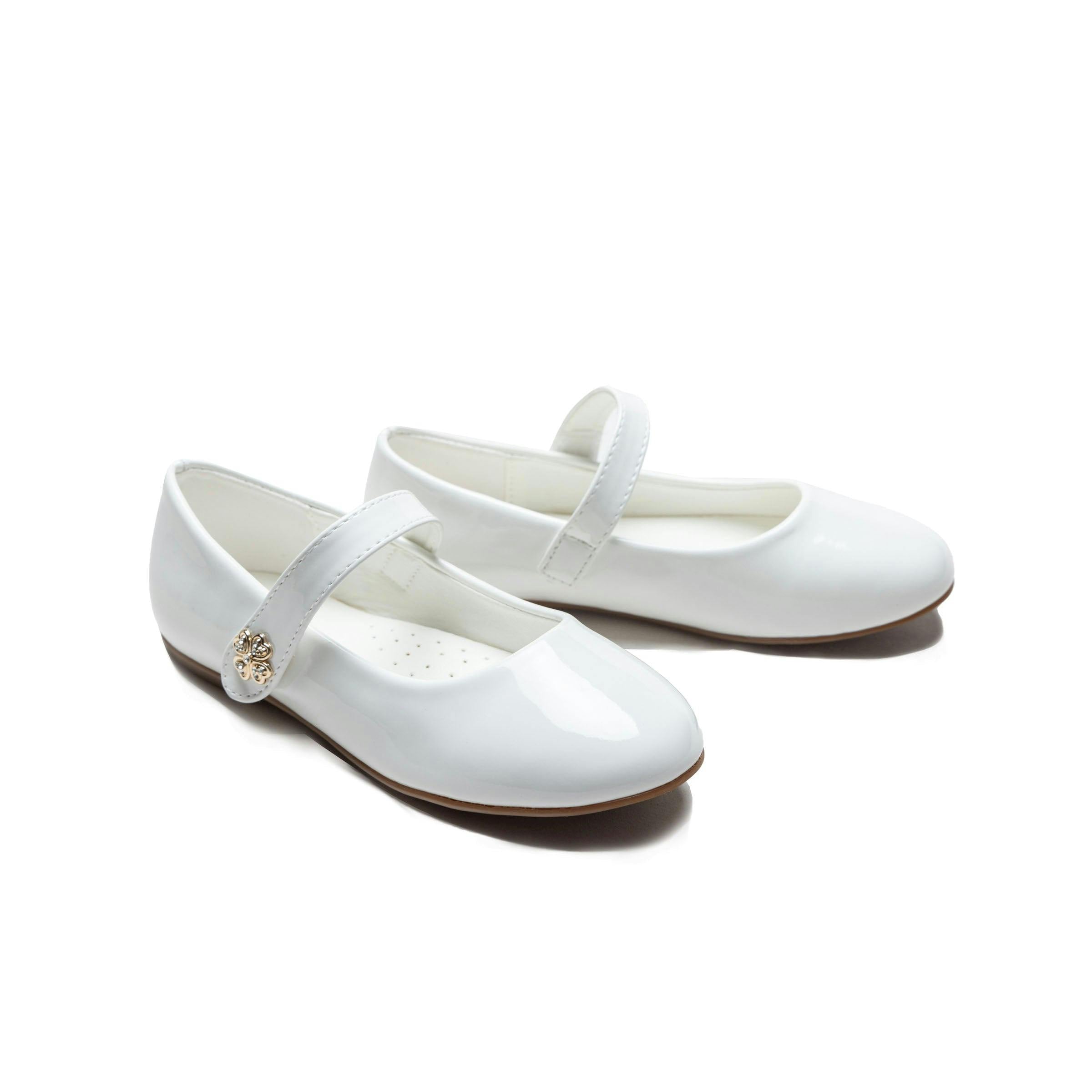 White Maleia Clover Charm Flats