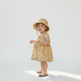 Organic Bucket Sun Hat - Yellow Blossom