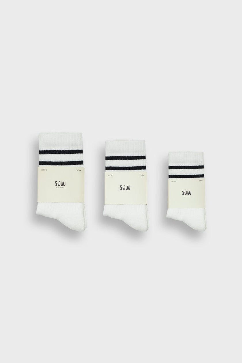Two-Pack Of Striped Crew Socks