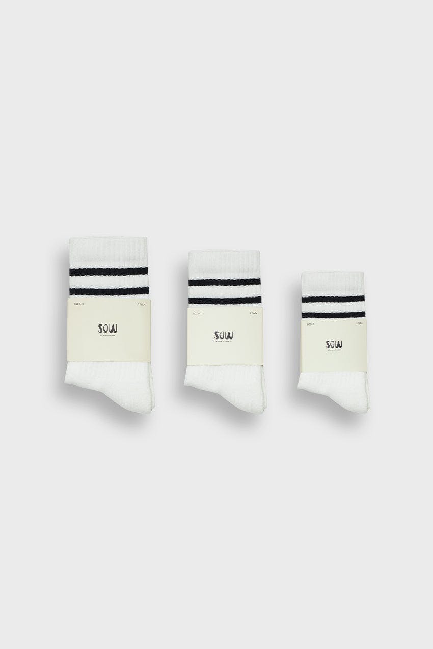 Two-Pack Of Striped Crew Socks