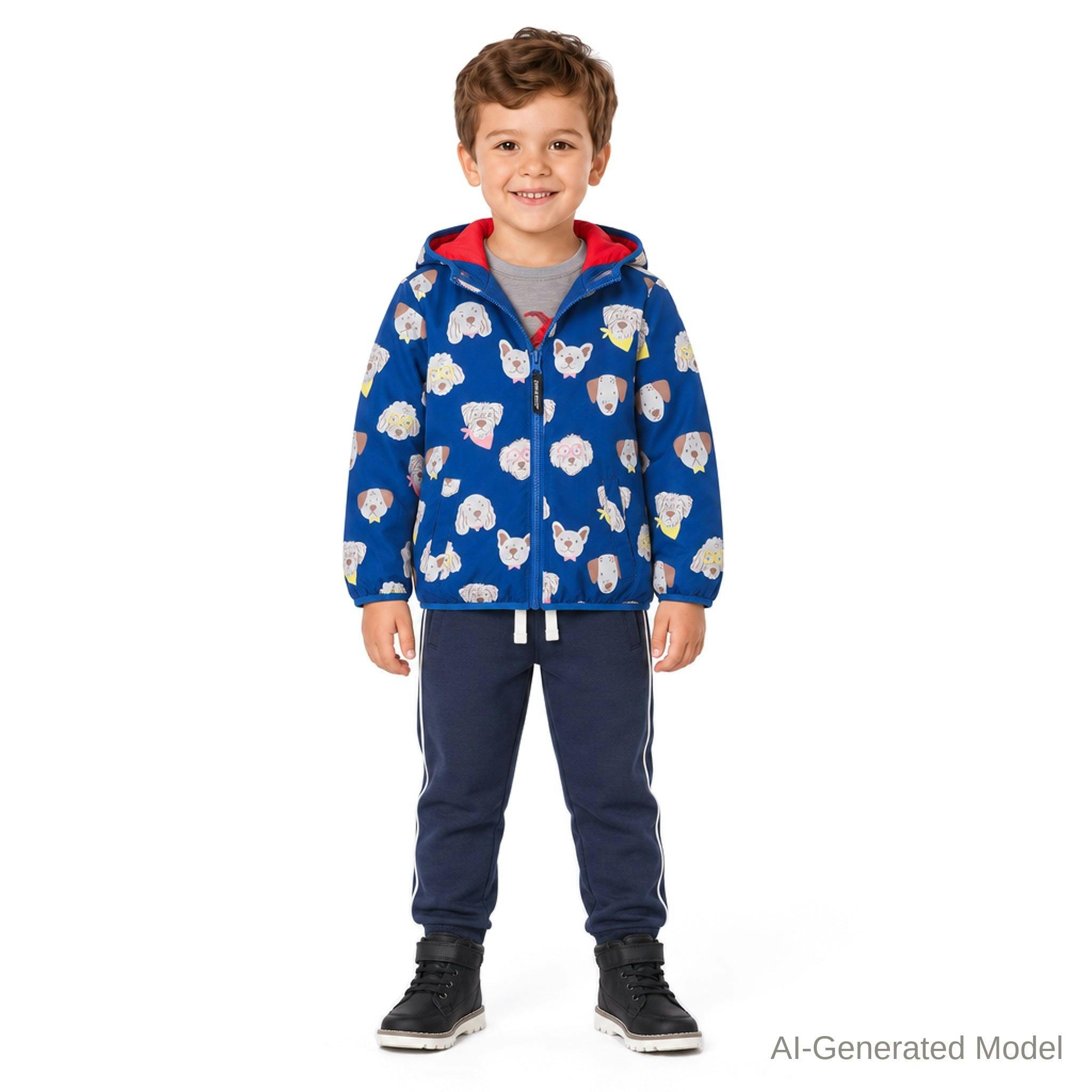 Reversible Color-Changing Puffer Jacket | Dog Print