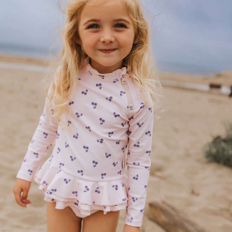 Reese 2-Piece Long Sleeve Peplum Top & Bottom Swimwear