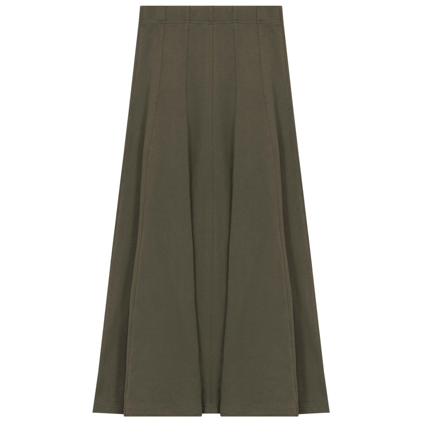 Paneled Midi Fleece Sweater Skirt