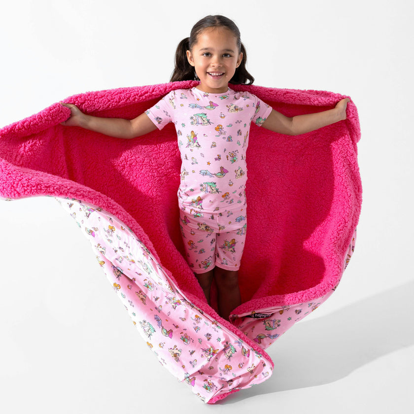 Mermaid Lagoon Bamboo Sherpa Blanket