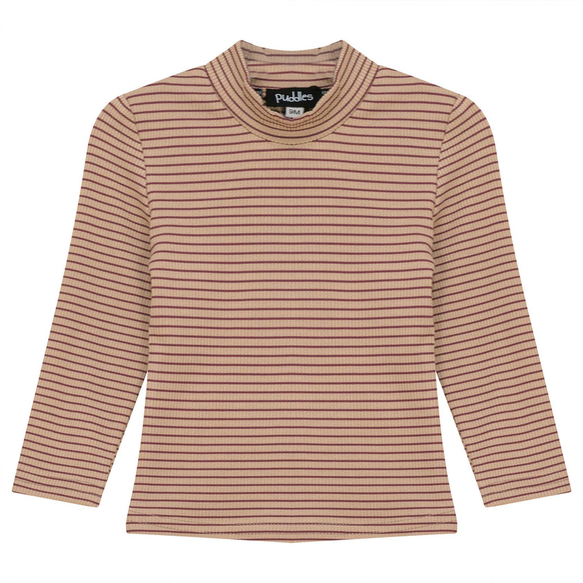 Stripped Mock Neck Top