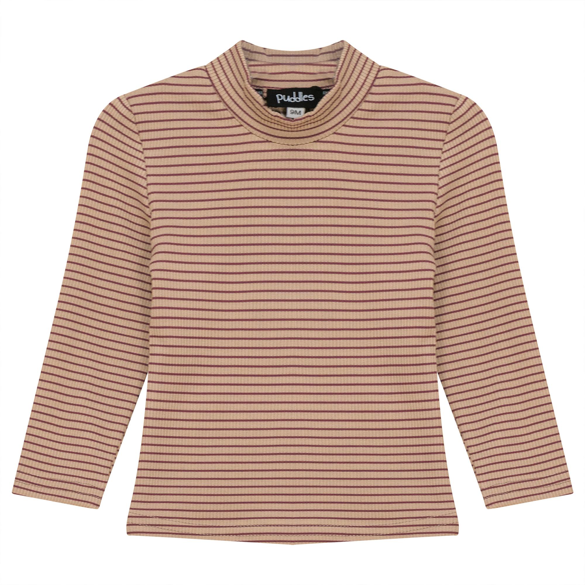 Stripped Mock Neck Top