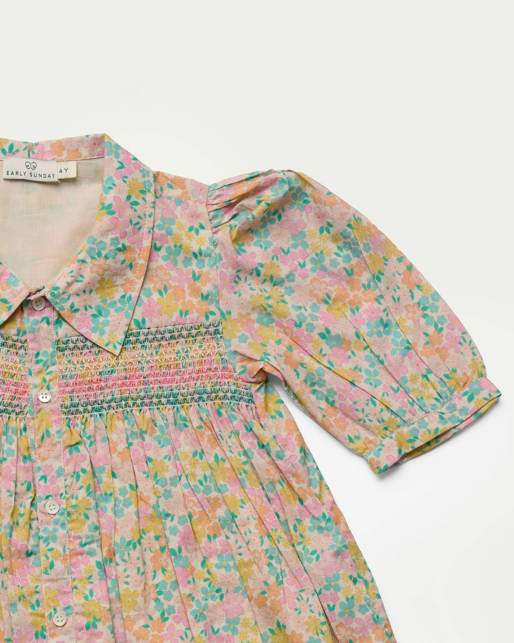 Jane Dress - Emma Floral Mint print