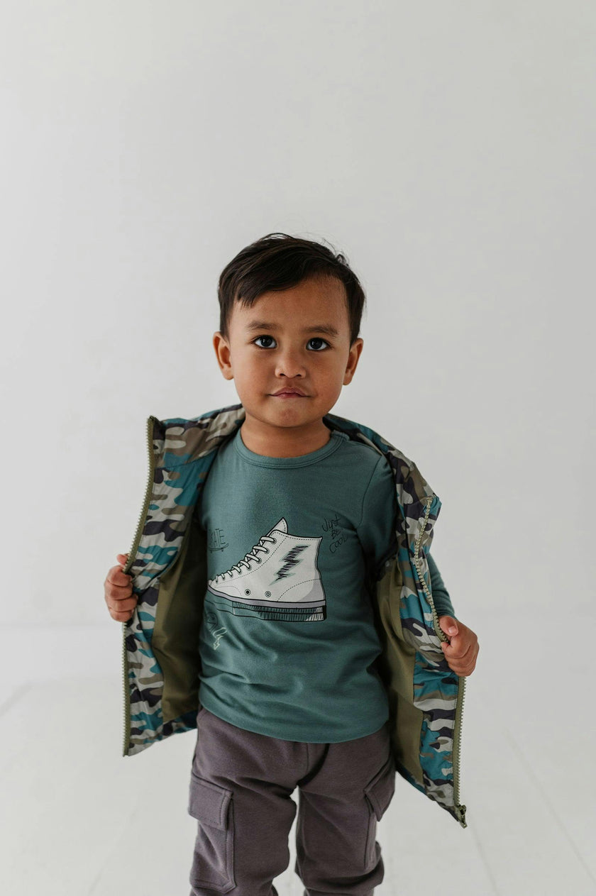 Boys Puffer Vest in Camouflage