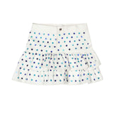 White Sequin Stars Denim Skort