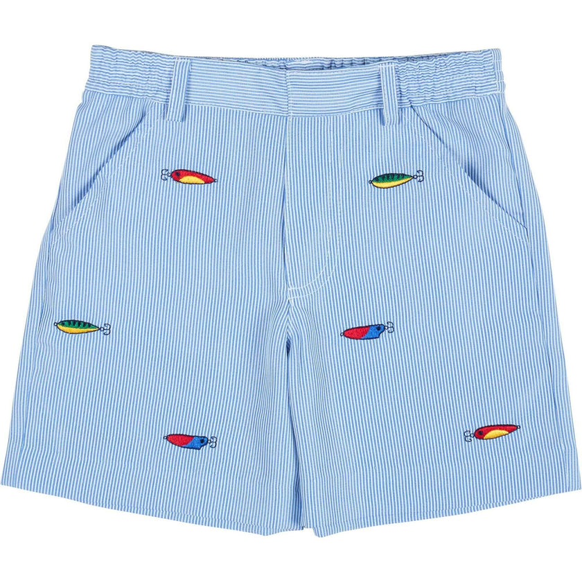 Jr. Cord Short W/Embroidered Fishing Lures