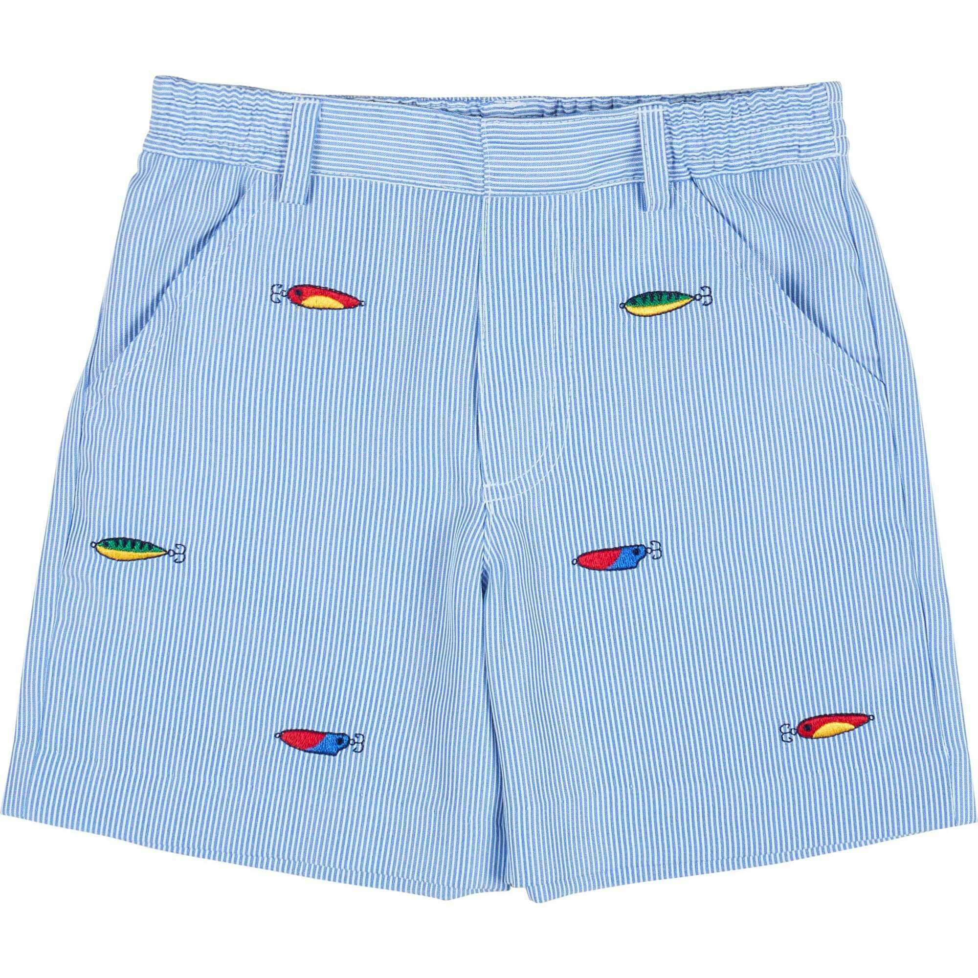 Jr. Cord Short W/Embroidered Fishing Lures