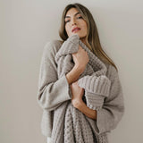 WAFFLE KNIT THROW BLANKETS