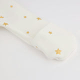 Mini Gold Star Foil Zipper Footie