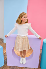 Metallic Elastic Waist Pull-On Circle Skirt