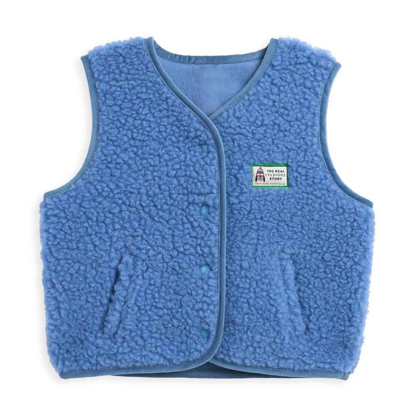 children's merino wool vest - ice blue