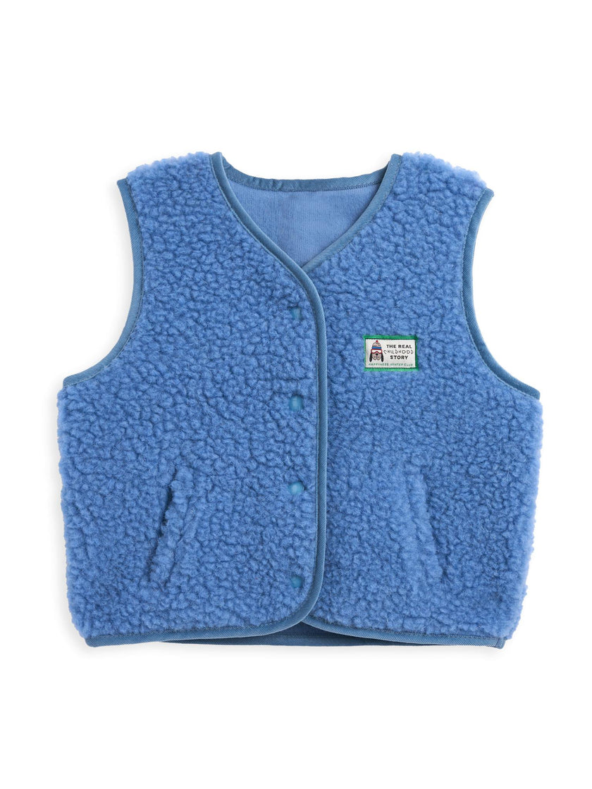 children's merino wool vest - ice blue