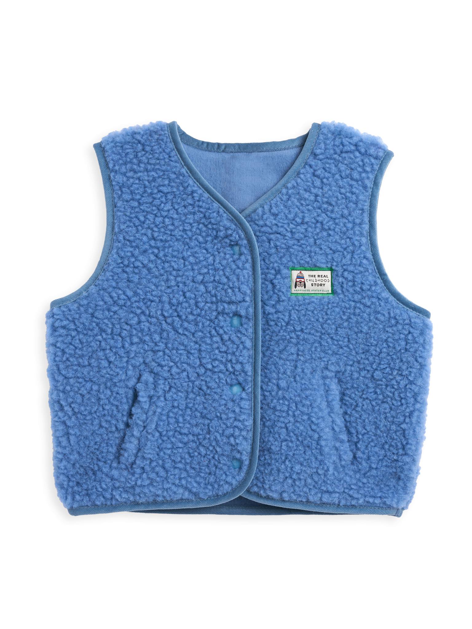 children's merino wool vest - ice blue