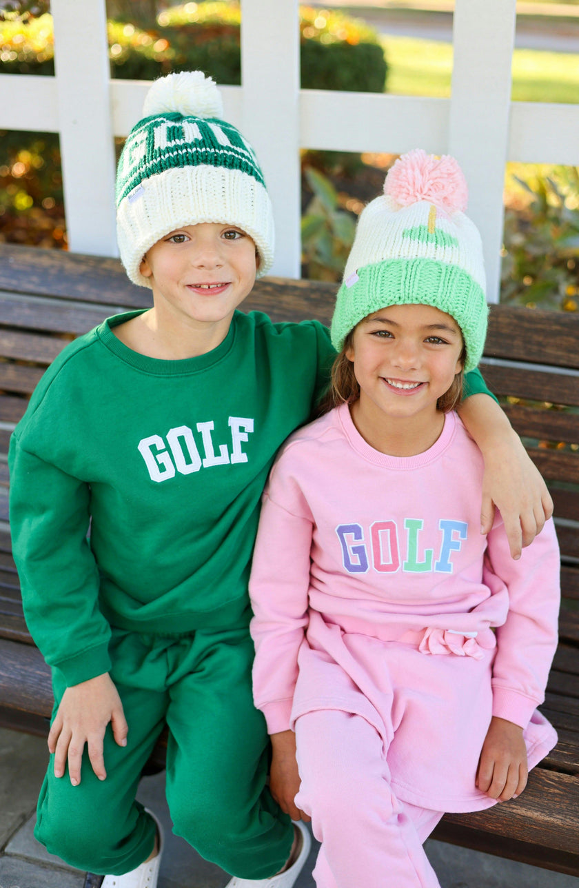 Golf Flag Bobble Hat, Pink