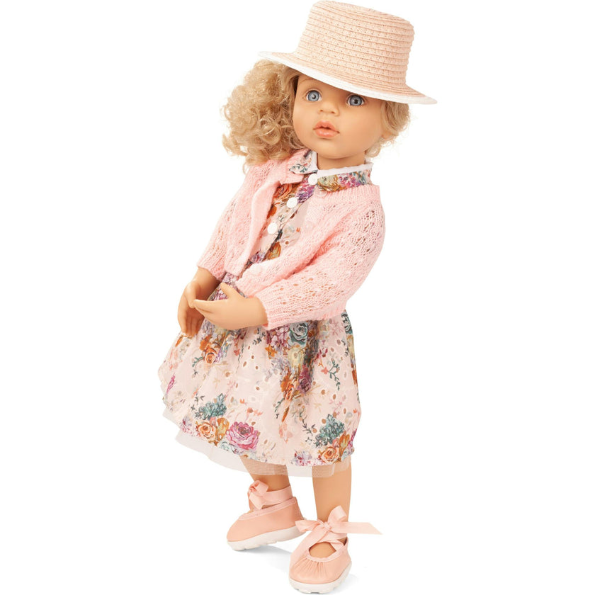Gotz Happy Kidz Greta  19.5" Posable Doll with Full Garments & Accessories - Long Blonde Hair to Wash & Style with Beautiful Stone Grey Blue Eyes
