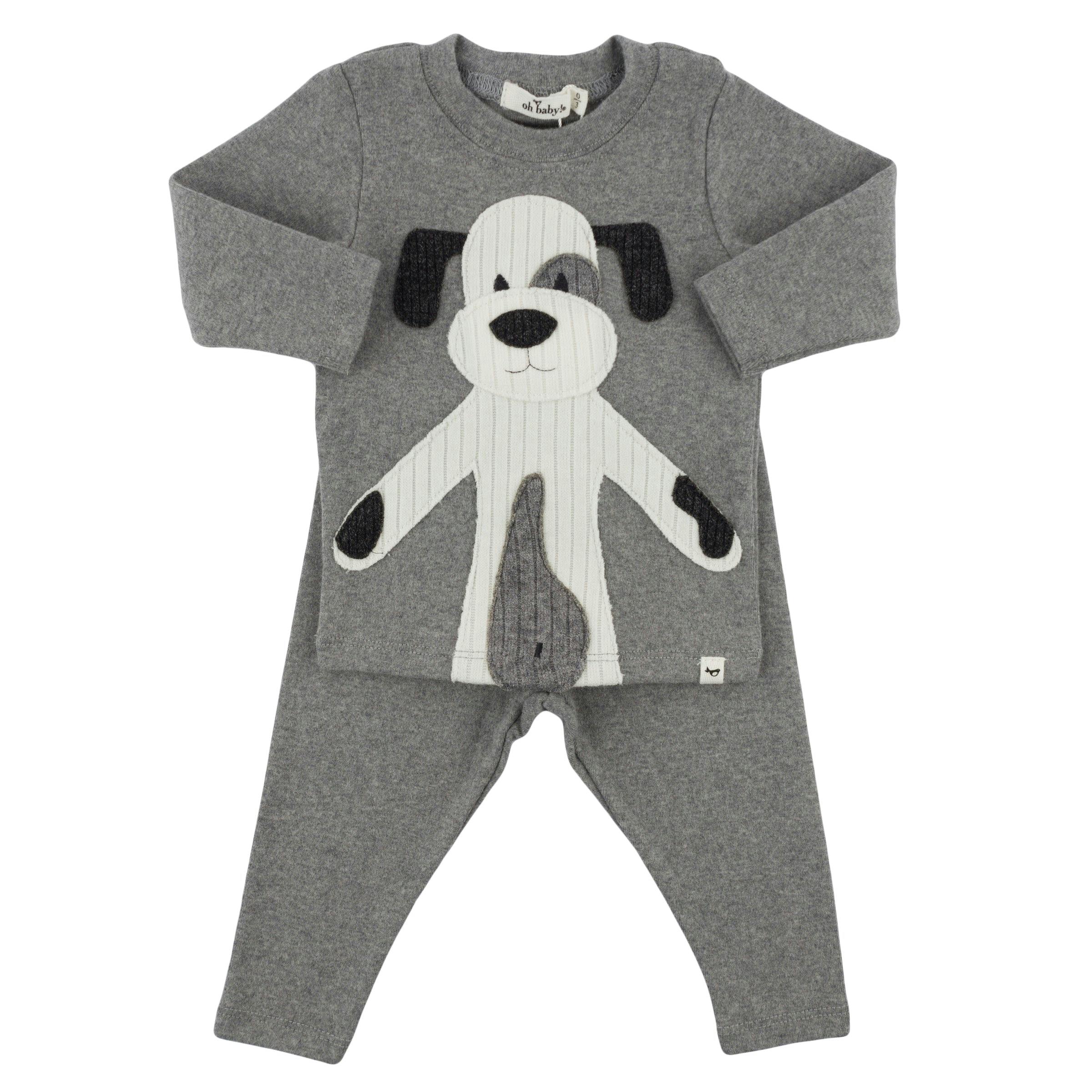 Large Cream Applique L/S 2pc Set