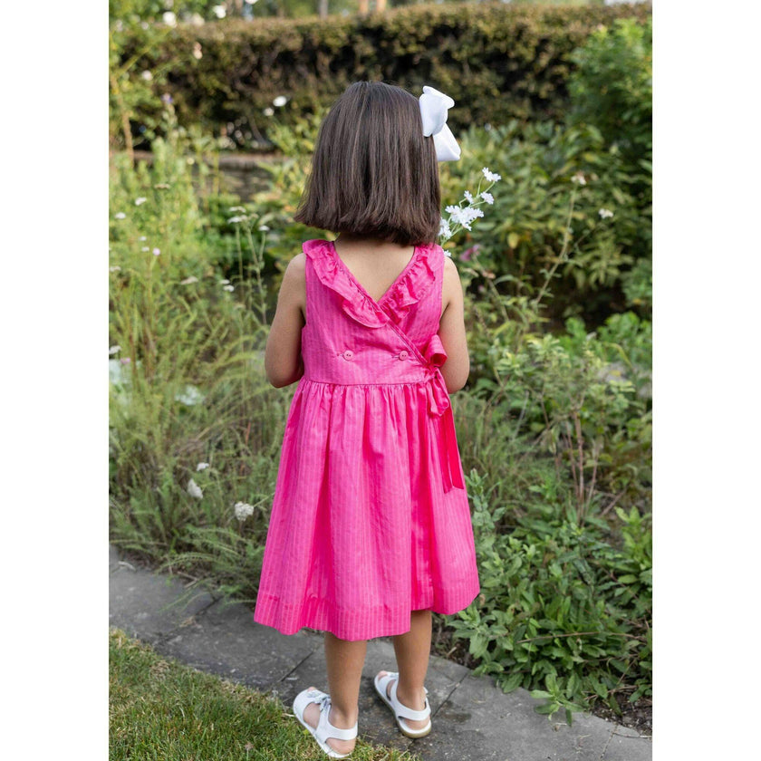 Shimmer Stripe Lawn Dress With Flowers