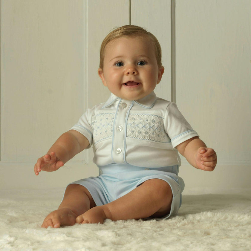 Pima Jersey Smocked Top and Short Set