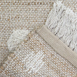 Nop Jute & Cotton Polka Dot Fringed Rectangular Rug