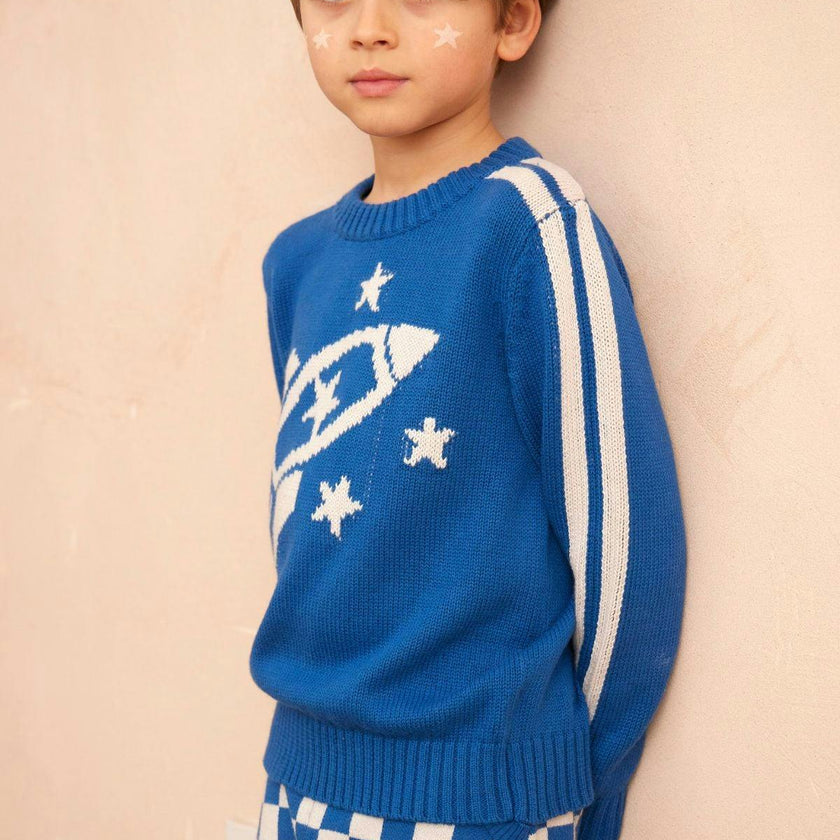 Striped Rocket Jumper – Cobalt