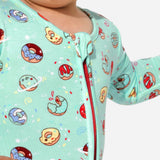 Blue Space Donut Bamboo Convertible Footie