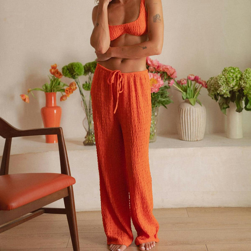 Drawstring Wide Leg Pant