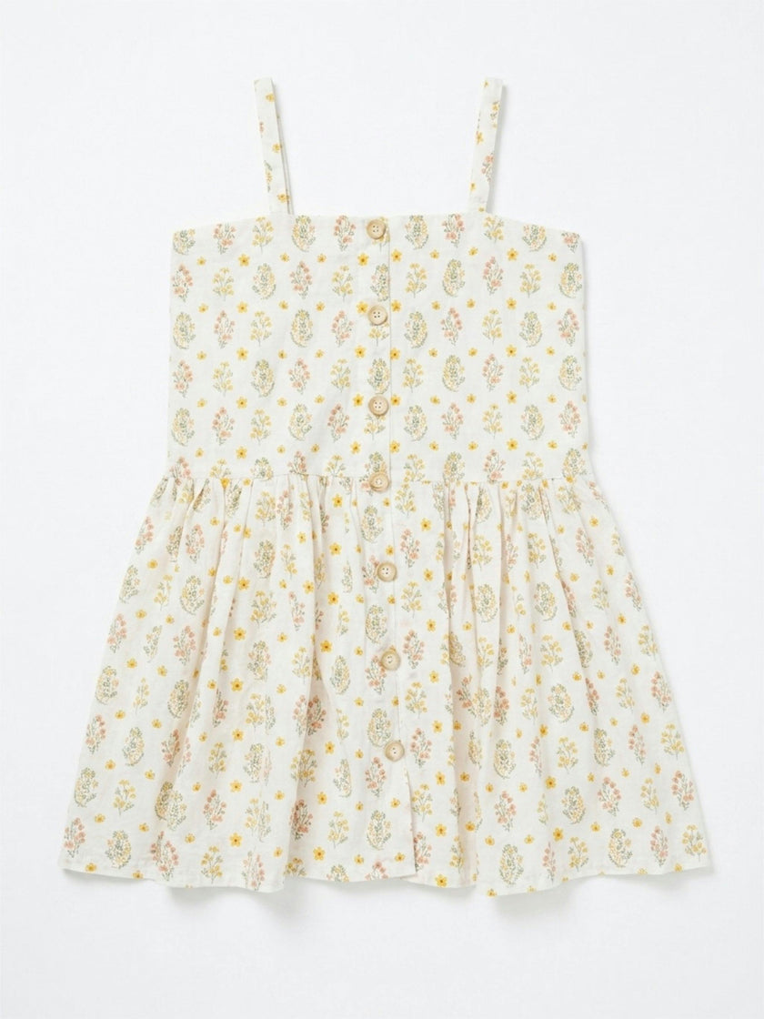 Hikari Pintuck Dress |Golden Blossom