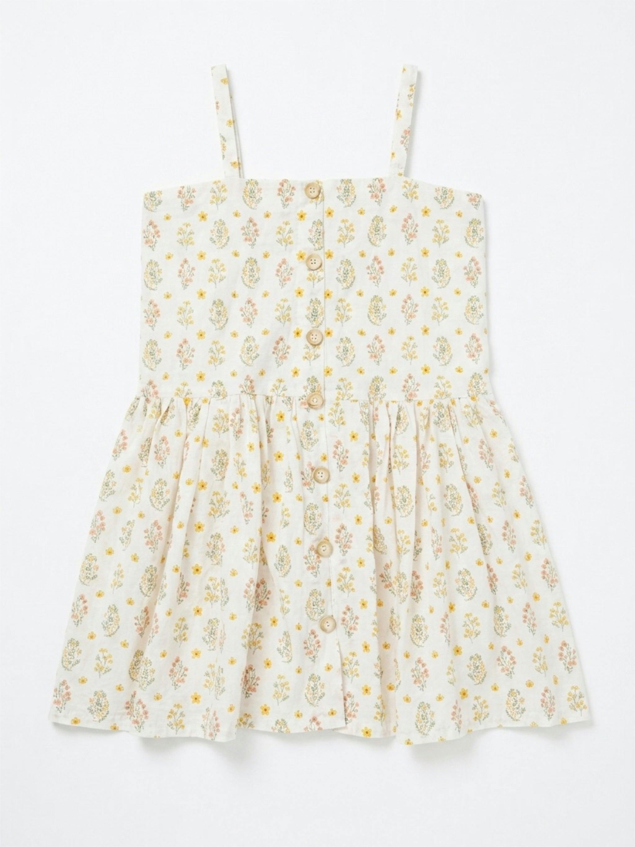 Hikari Pintuck Dress |Golden Blossom