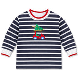 Stripe Knit Shirt with Golf Cart & Christmas Tree