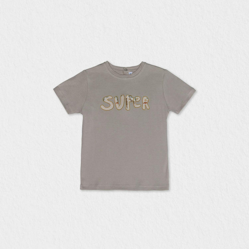 Cederique Baby T-shirt Short Sleeve, Beige Super