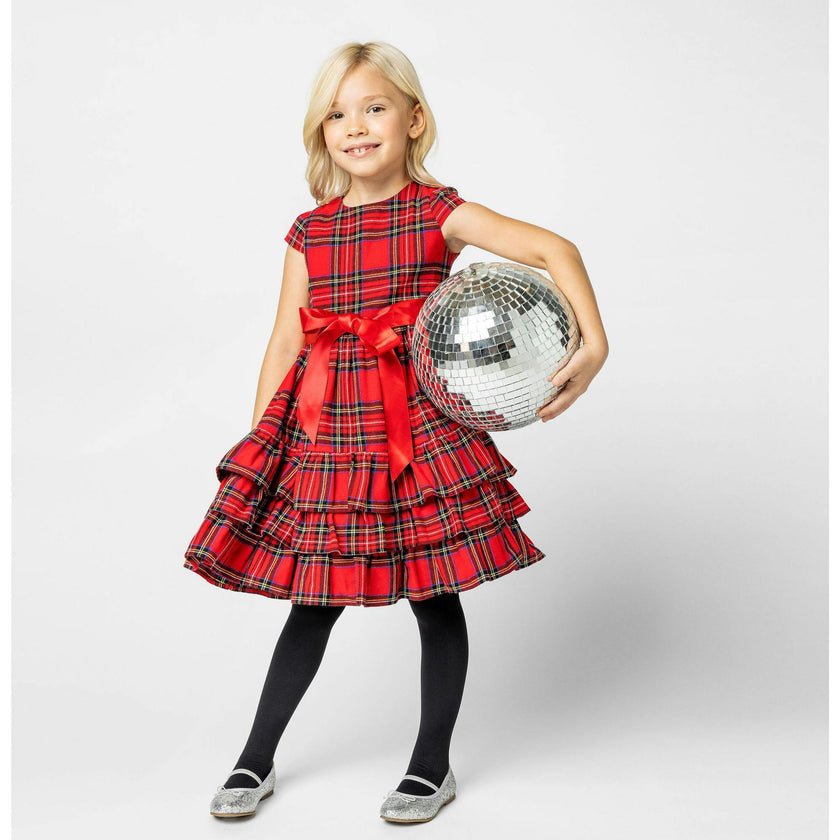 Arabella Frill Plaid Tartan Girls Party Dress