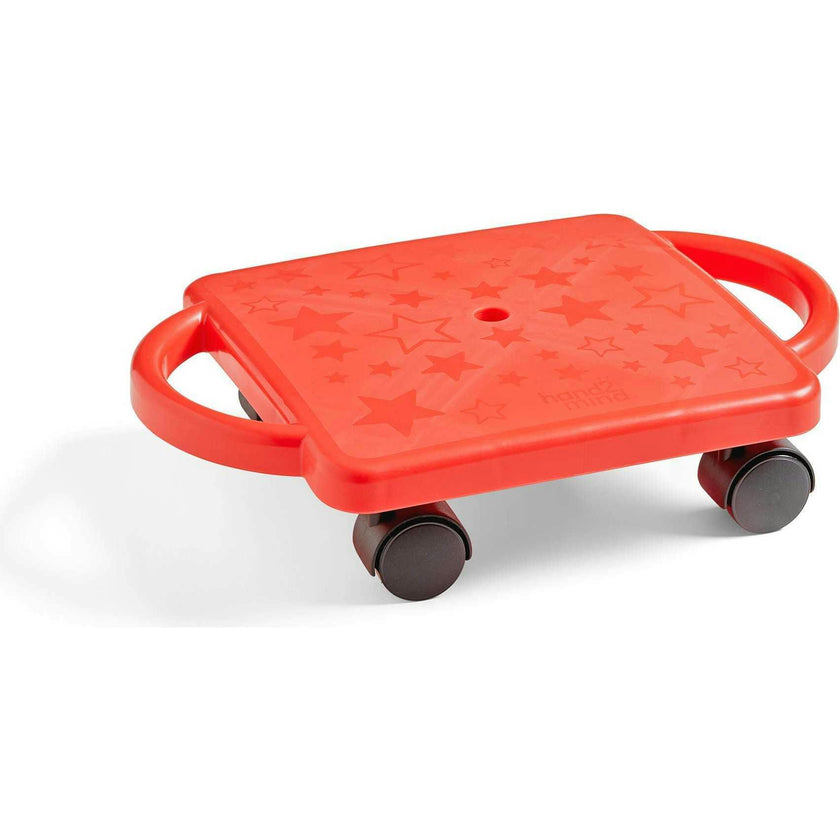 Red Indoor Scooter Board with Safety Handles for Kids Ages 6-12