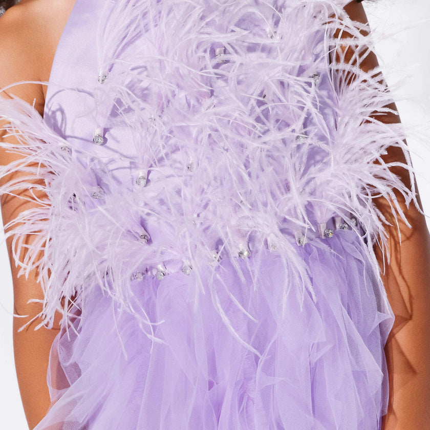 Lavender Haze Feather Dress
