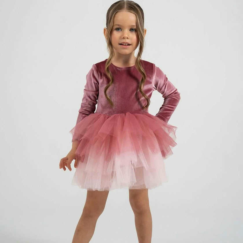 Dusty Rose Velvet Tutu Dress