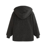 Dark Gray Half-Zip Hooded Sweatshirt