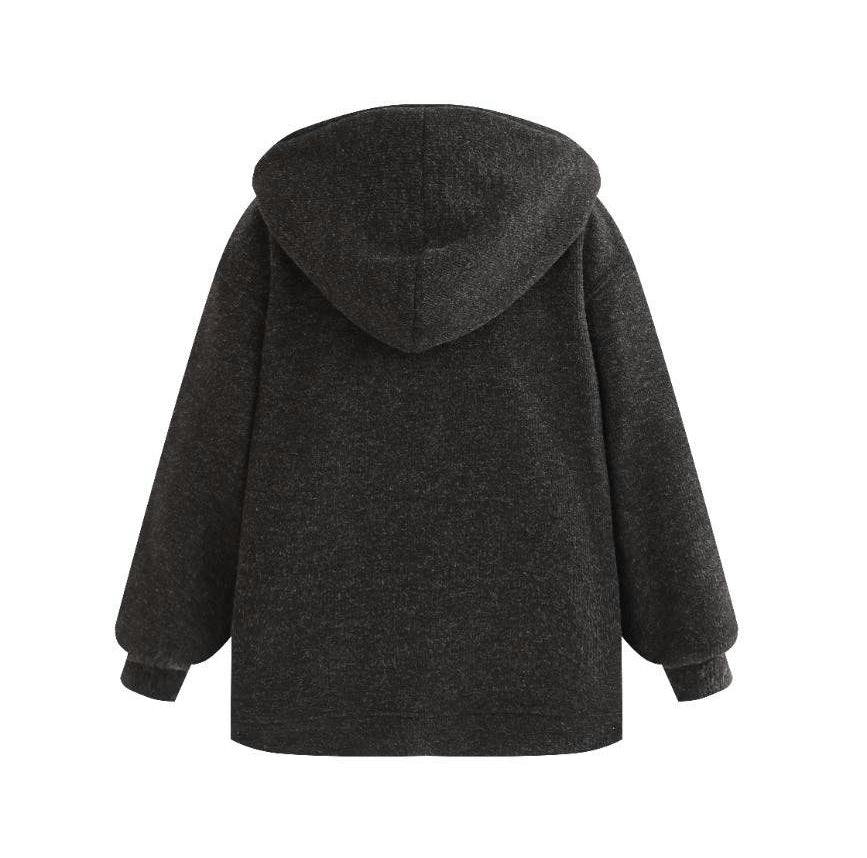 Dark Gray Half-Zip Hooded Sweatshirt