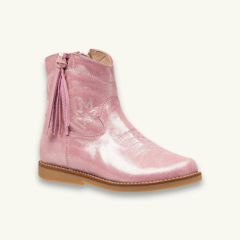 Hannah Suede Boot | Metallic Pink