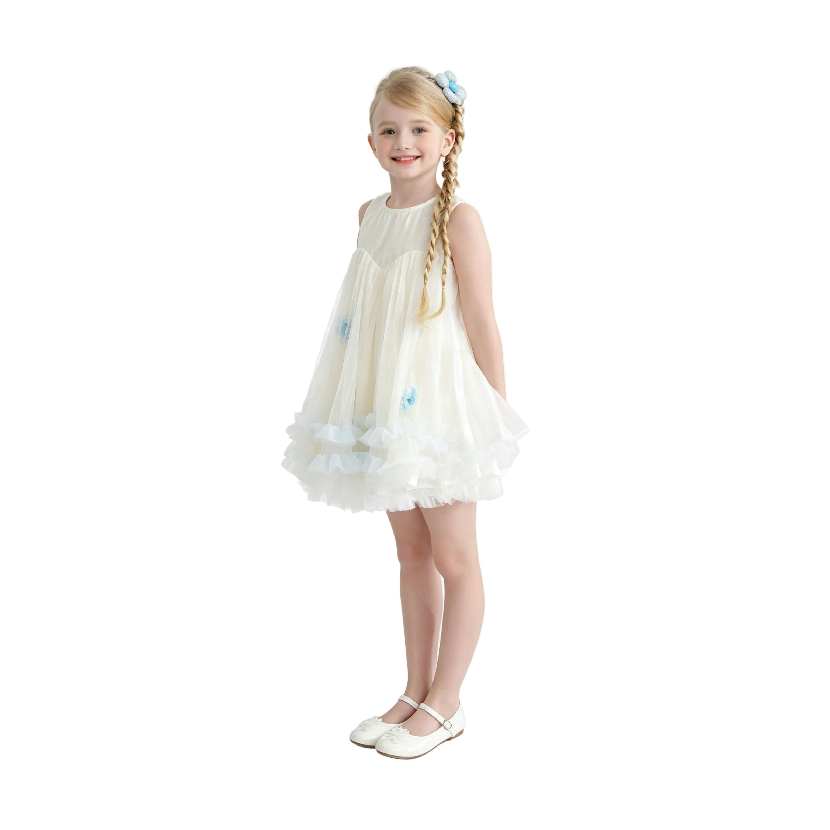 Blue Corabelle Floral Ruffle Dress