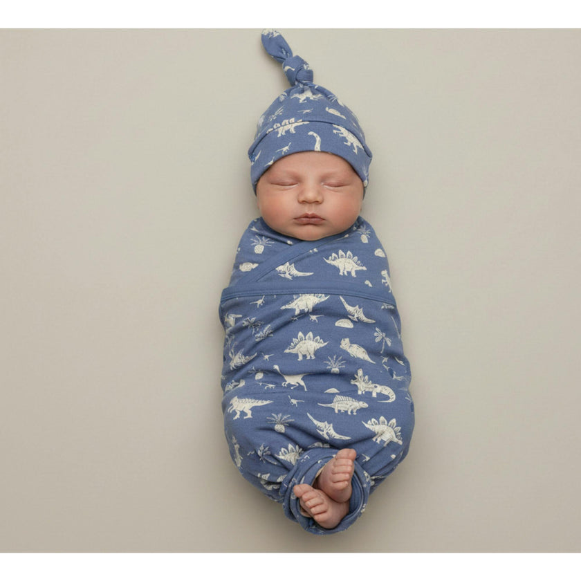 Organic Swaddle Blanket & Hat Set